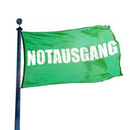 Notausgang Hissflagge, Fahne im Wunschformat (1435)