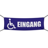 Rollstuhlfahrer Eingang Werbebanner, Banner in 6 Größen (1450)
