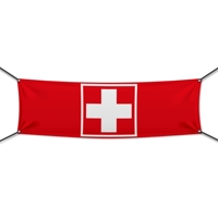 300 x 100 cm | Erste Hilfe Werbebanner, rot 