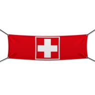 300 x 100 cm | Erste Hilfe Werbebanner, rot 