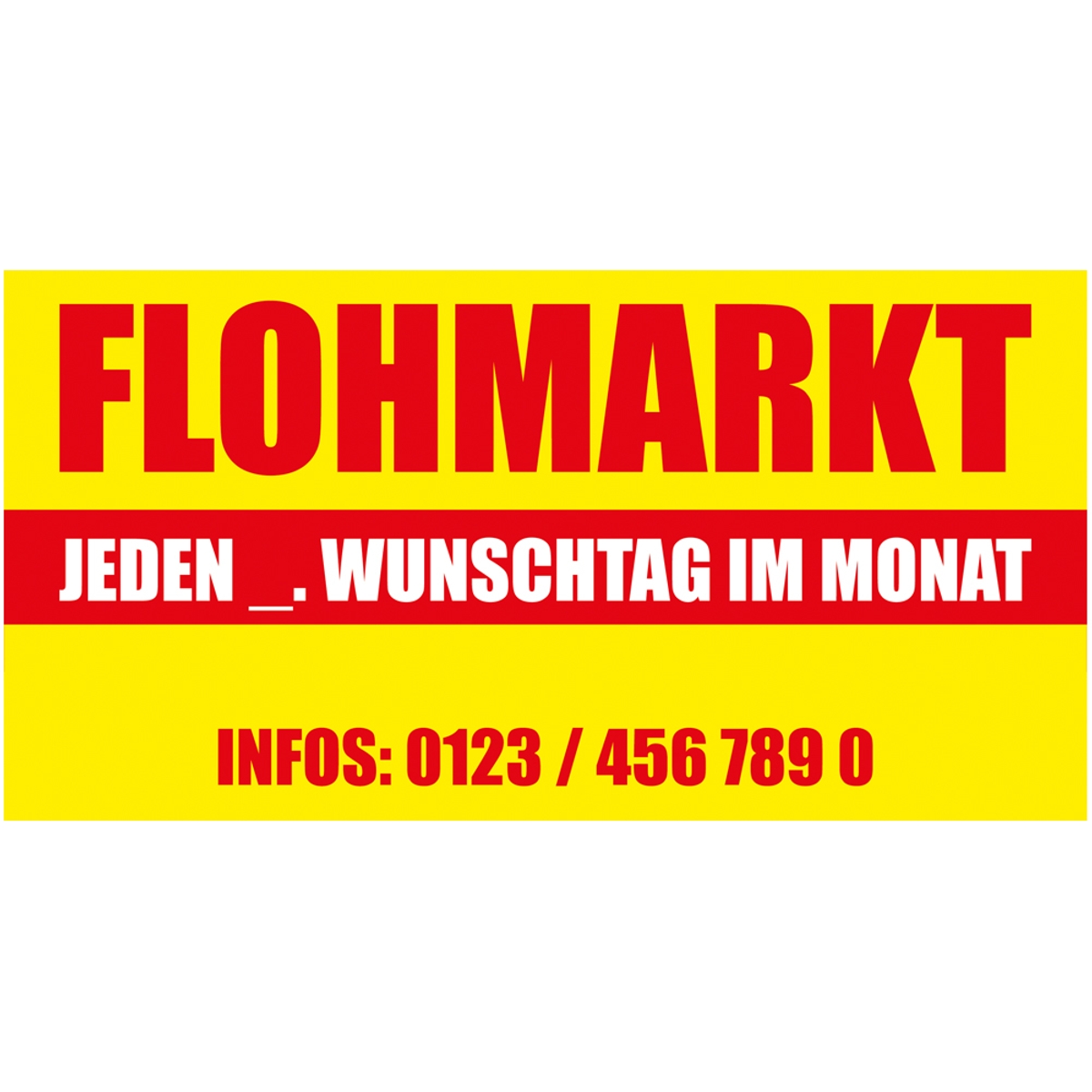 340 x 173 cm | Flohmarkt Bauzaunbanner, M2