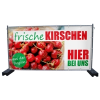 340 x 173 cm | Frische Kirschen Bauzaunbanner (1585)