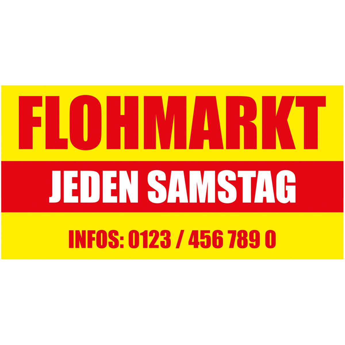 340 x 173 cm | Flohmarkt Bauzaunbanner, M1