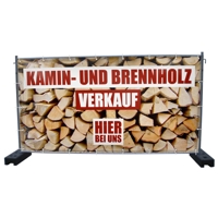 340 x 173 cm | Kamin- & Brennholzverkauf Bauzaunbanner (1607)