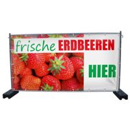 340 x 173 cm | Frische Erdbeeren Bauzaunbanner