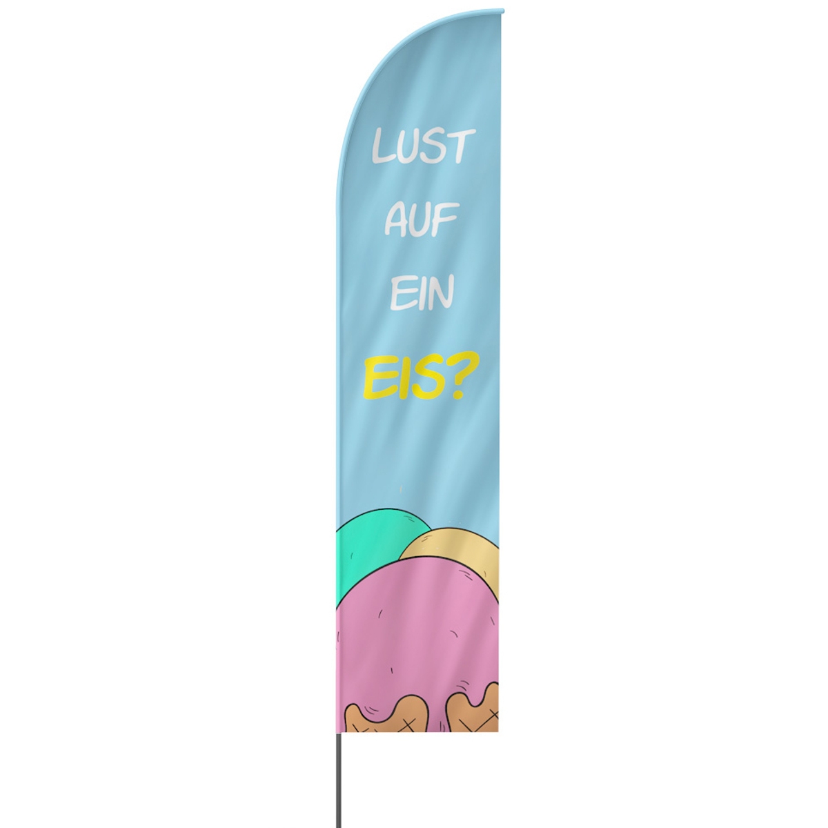 Straight | Lust auf Eis Beachflag (1714)