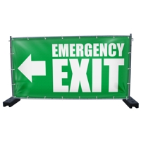 340 x 173 cm | Emergency Exit Bauzaunbanner