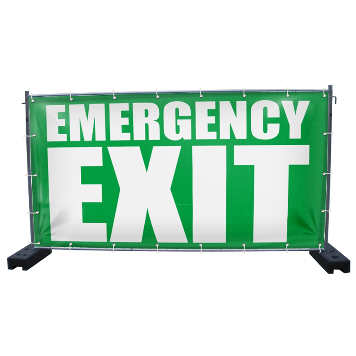 340 x 173 cm | Emergency Exit Bauzaunbanner