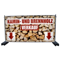 340 x 173 cm | Kamin- & Brennholzverkauf Bauzaunbanner (1607)