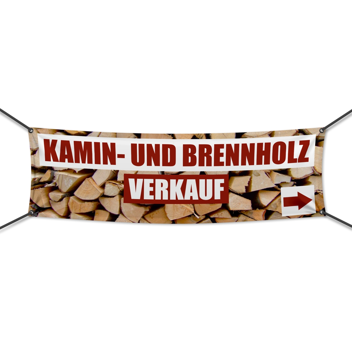 Kamin- und Brennholzverkauf Werbebanner, Banner in 6 Größen (1608)