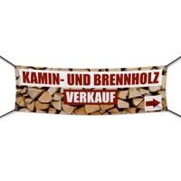 Kamin- und Brennholzverkauf Werbebanner, Banner in 6 Größen (1608)