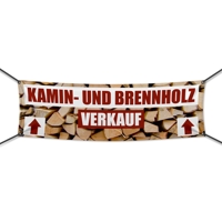 Kamin- und Brennholzverkauf Werbebanner, Banner in 6 Größen (1608)