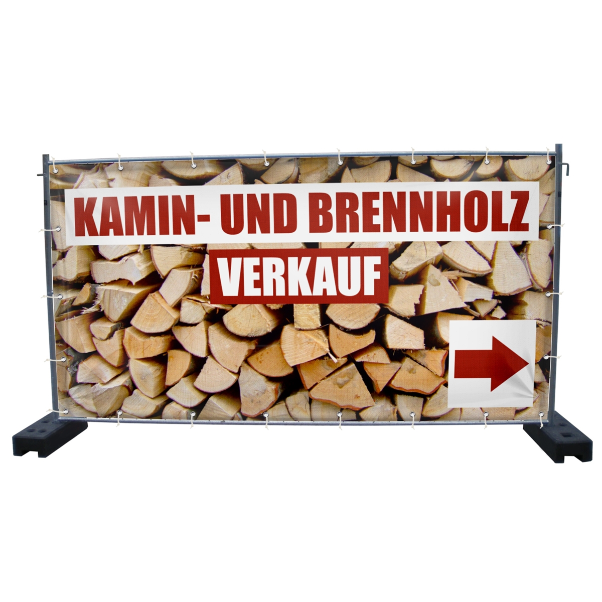 340 x 173 cm | Kamin- & Brennholzverkauf Bauzaunbanner (1607)