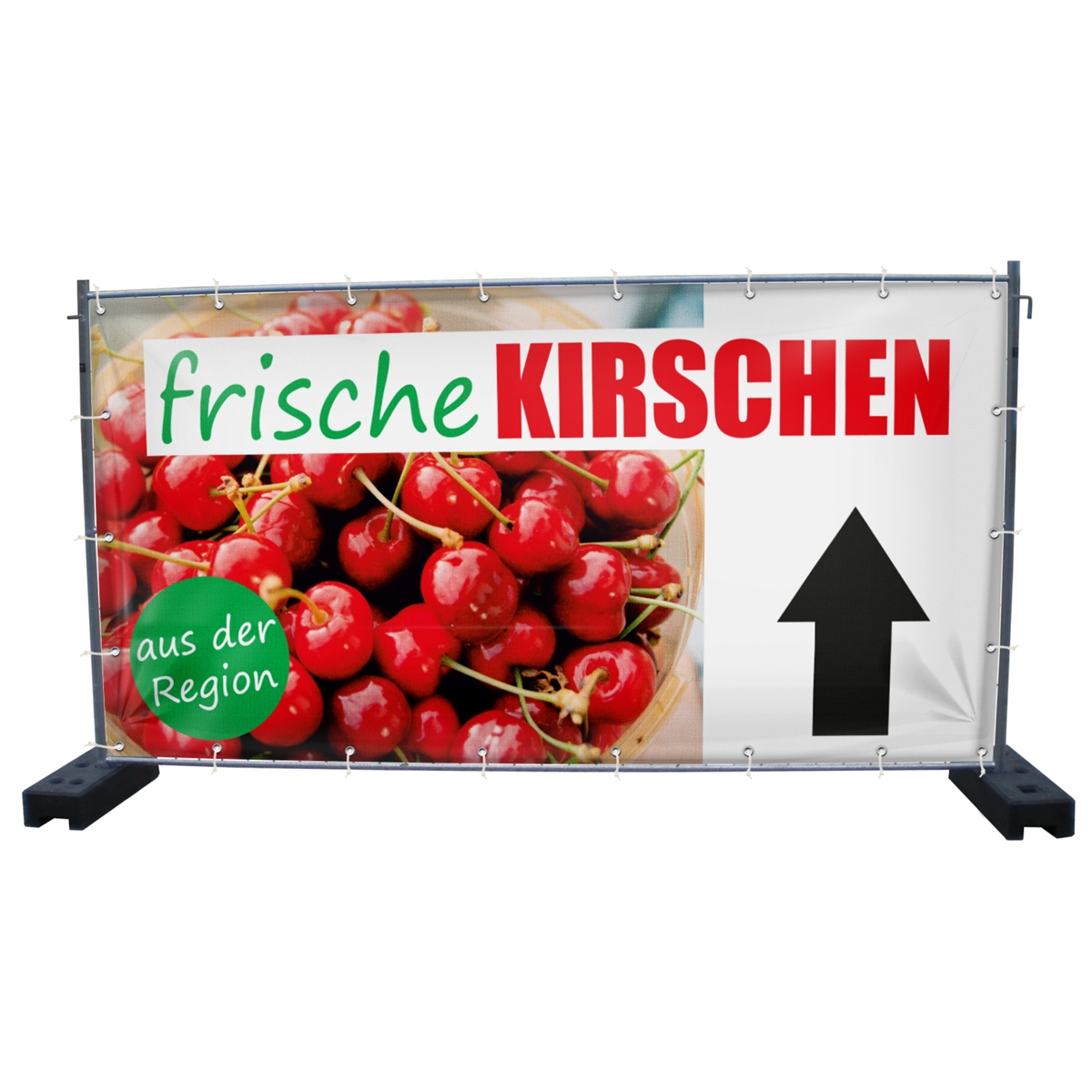 340 x 173 cm | Frische Kirschen Bauzaunbanner (1585)