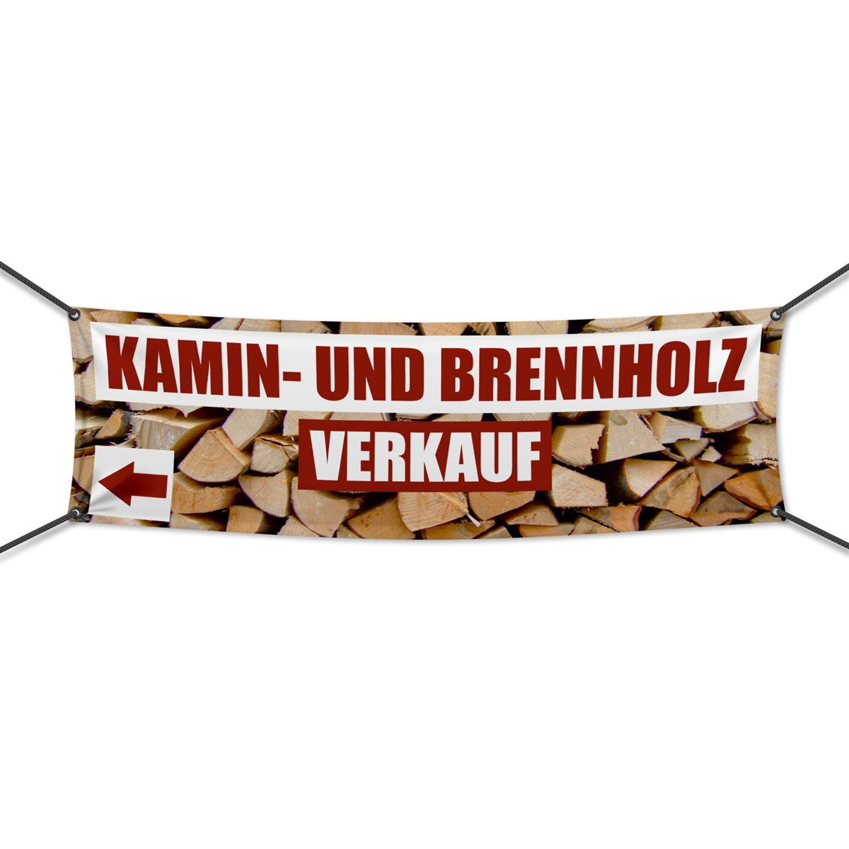 Kamin- und Brennholzverkauf Werbebanner, Wunschformat (1608)