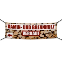Kamin- und Brennholzverkauf Werbebanner, Banner in 6 Größen (1608)