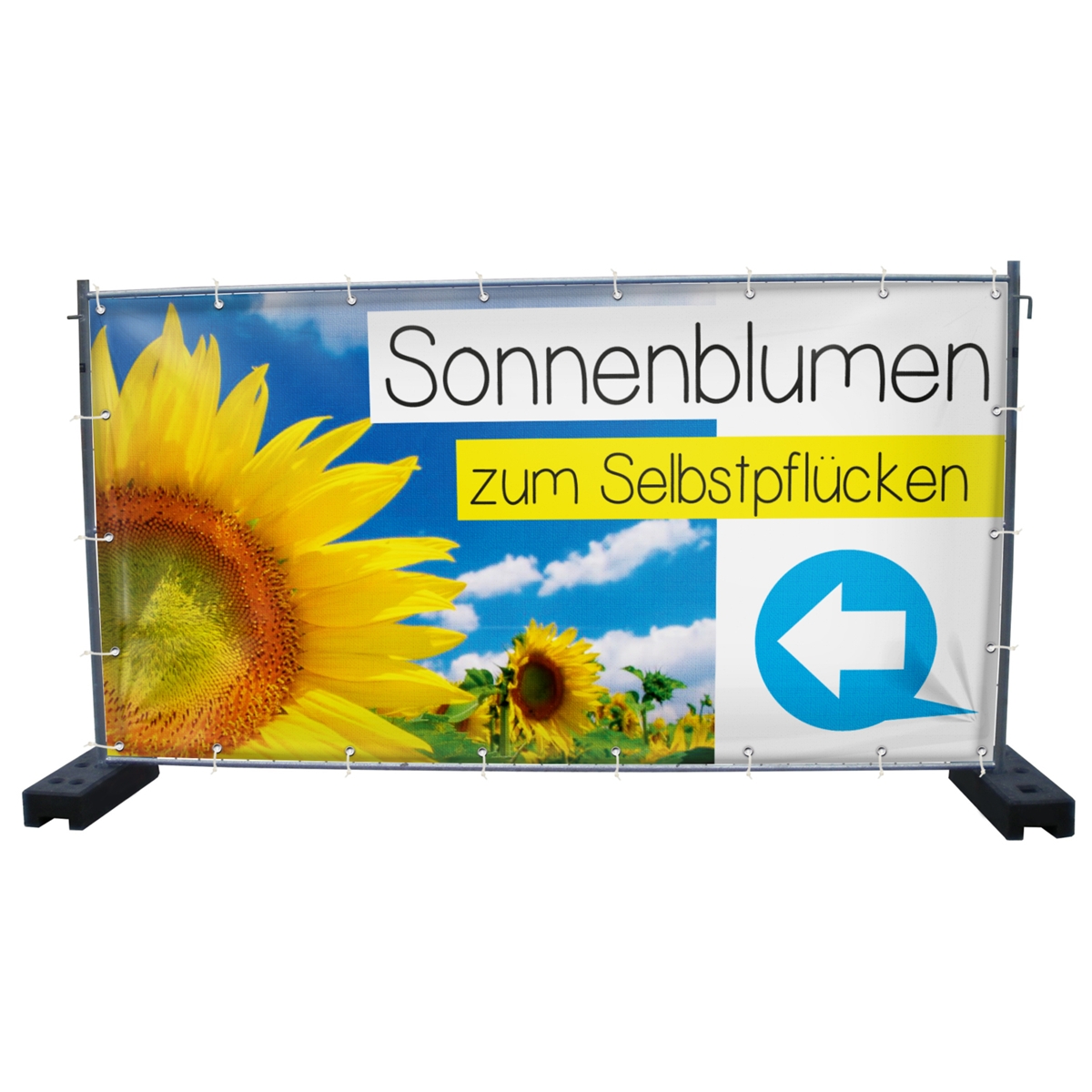 340 x 173 cm | Sonnenblumen Bauzaunbanner, M2