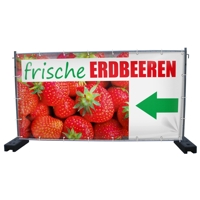 340 x 173 cm | Frische Erdbeeren Bauzaunbanner (1579)