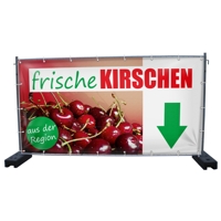 340 x 173 cm | Frische Kirschen Bauzaunbanner (1586)