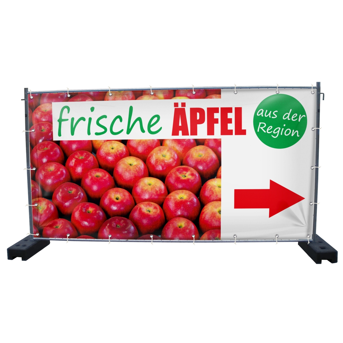 340 x 173 cm | Frische Äpfel Bauzaunbanner (1581)