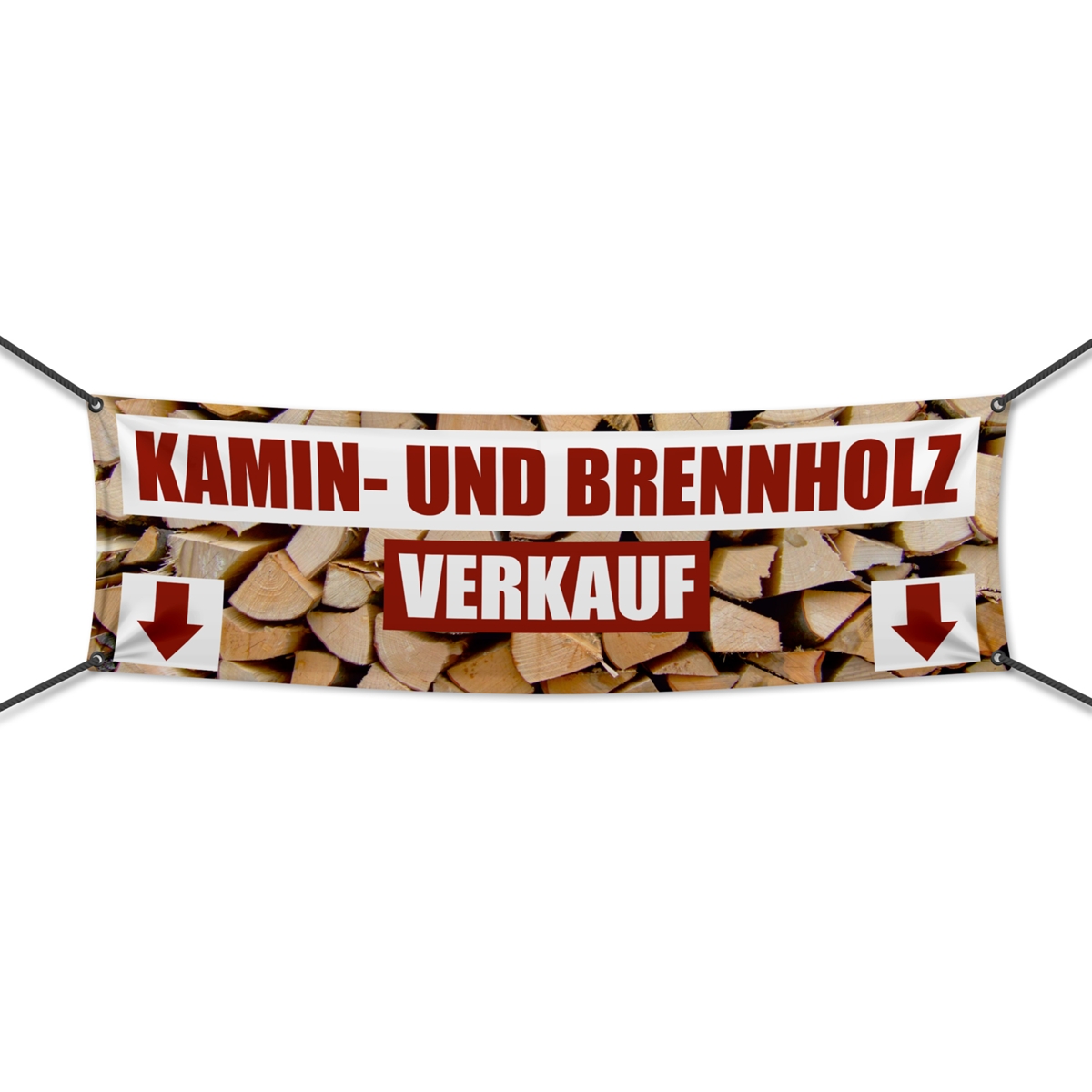 Kamin- und Brennholzverkauf Werbebanner, Wunschformat (1608)