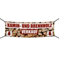 Kamin- und Brennholzverkauf Werbebanner, Banner in 6 Größen (1608)
