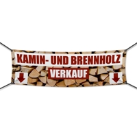 Kamin- und Brennholzverkauf Werbebanner, Wunschformat (1608)