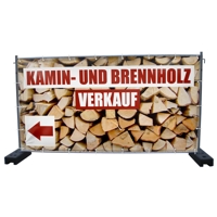 340 x 173 cm | Kamin- & Brennholzverkauf Bauzaunbanner (1607)