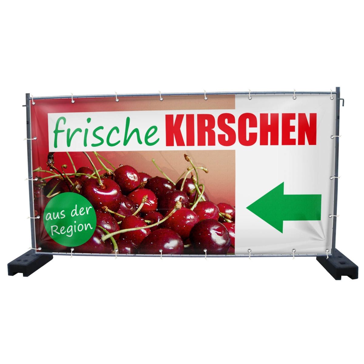 340 x 173 cm | Frische Kirschen Bauzaunbanner (1586)