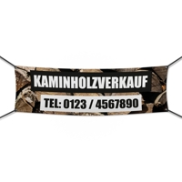 Kaminholz Verkauf Werbebanner, Banner in 6 Größen (2334)