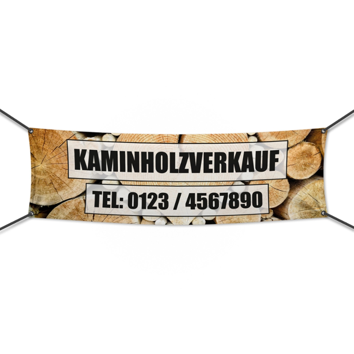 Kaminholz Verkauf Werbebanner, Banner in 6 Größen (2332)