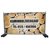 340 x 173 cm | Kaminholz Verkauf Bauzaunbanner (2314)