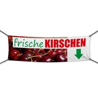 300 x 100 cm | Frische Kirschen Werbebanner, M2 