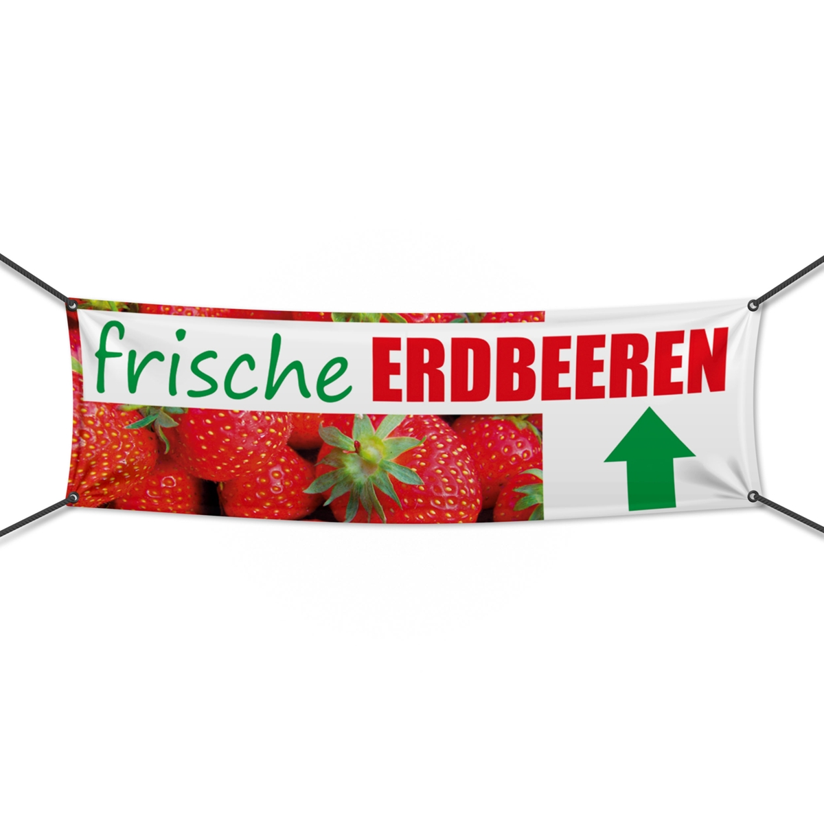 Frische Erdbeeren Werbebanner, Banner in 6 Größen (1579)
