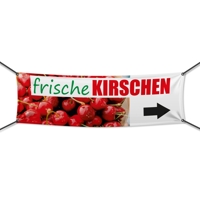 300 x 100 cm | Frische Kirschen Werbebanner, M1 