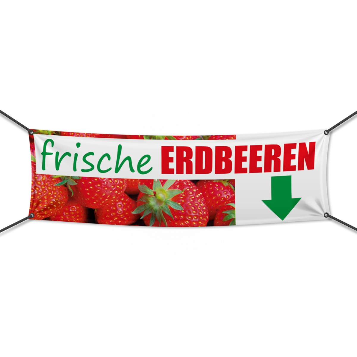 Frische Erdbeeren Werbebanner, Banner in 6 Größen (1579)