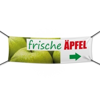 300 x 100 cm | Frische Äpfel Werbebanner, M1