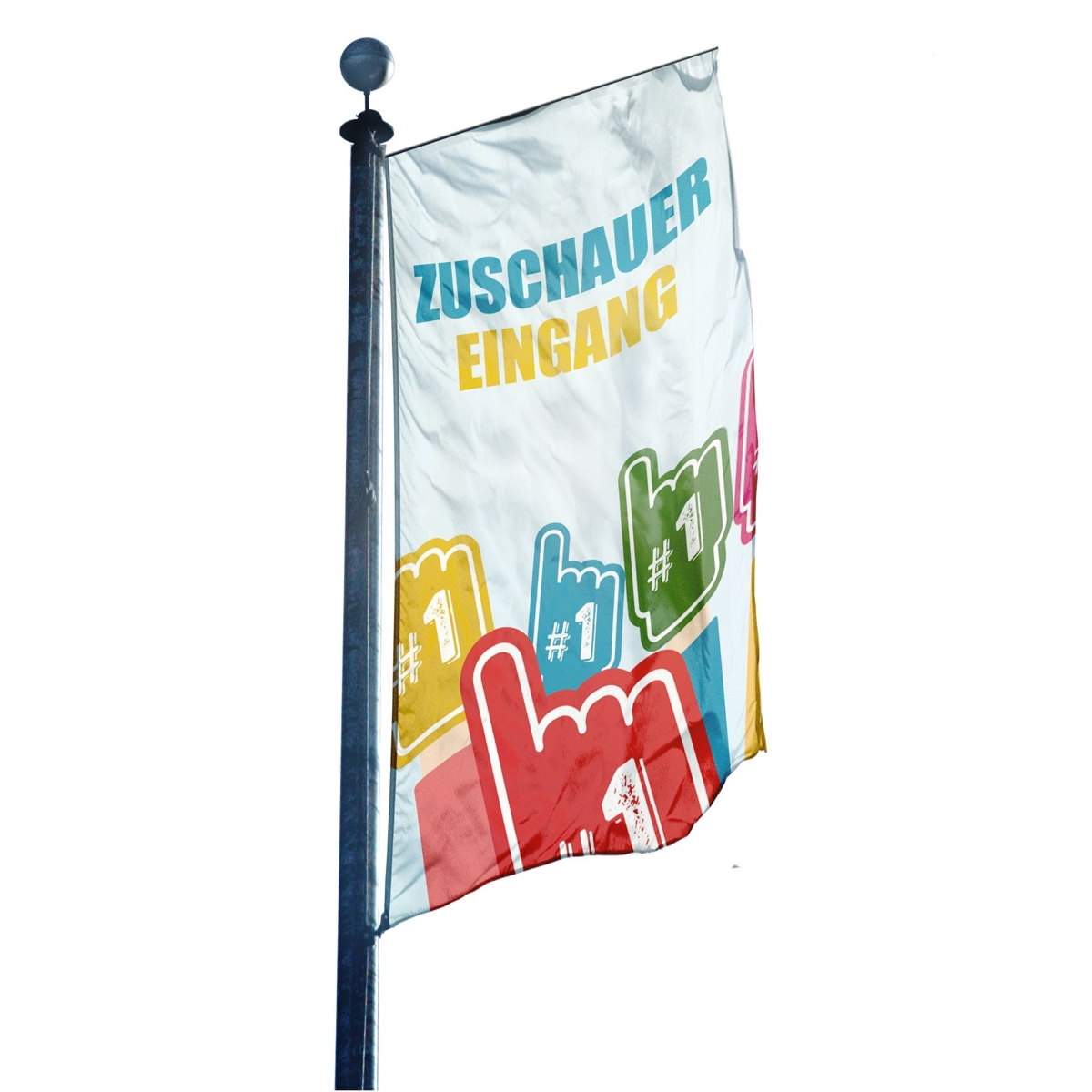 Zuschauer Icon Eingang Hissflagge, Fahne im Wunschformat (1840)