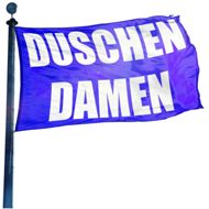Duschen Damen Hissflagge, Fahne im Wunschformat (1445)