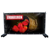 340 x 173 cm | Erdbeeren Bauzaunbanner, M1