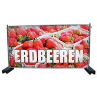 340 x 173 cm | Erdbeeren Bauzaunbanner, M2