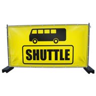 340 x 173 cm | Shuttle Bus Bauzaunbanner
