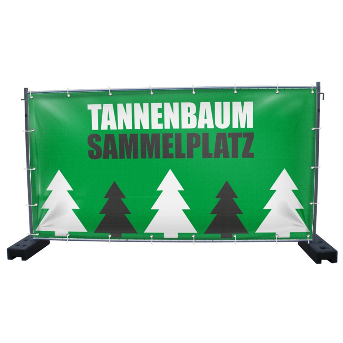 340 x 173 cm | Tannenbaum Sammelplatz Bauzaunbanner (2804)