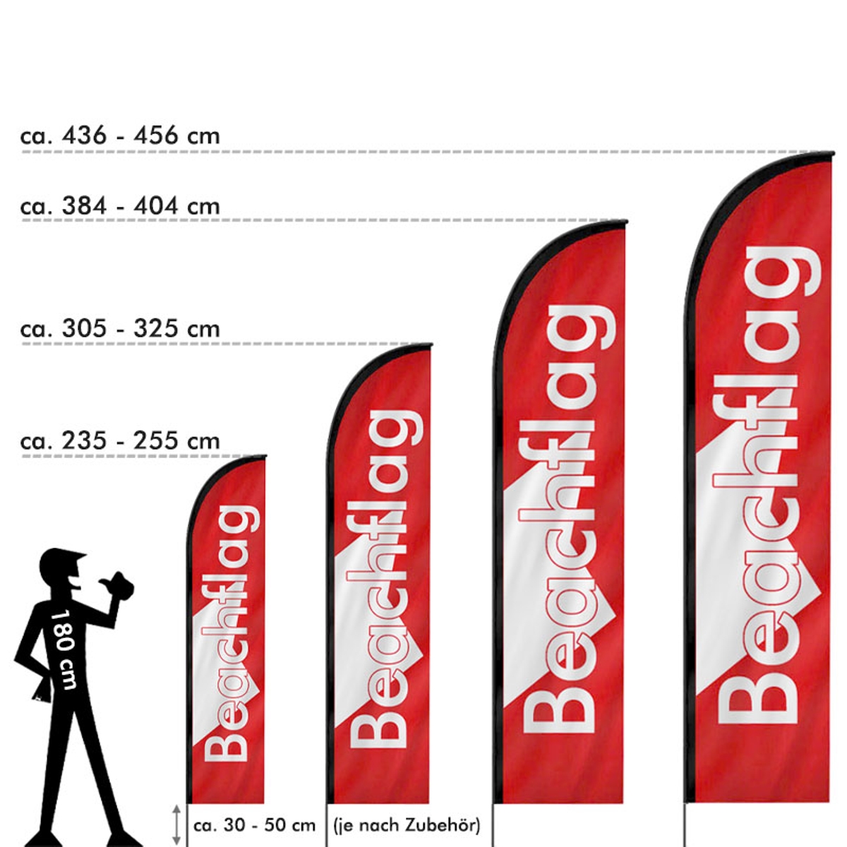 Straight | Beachflag Standard selbst gestalten, einseitig, verschiedene Größen