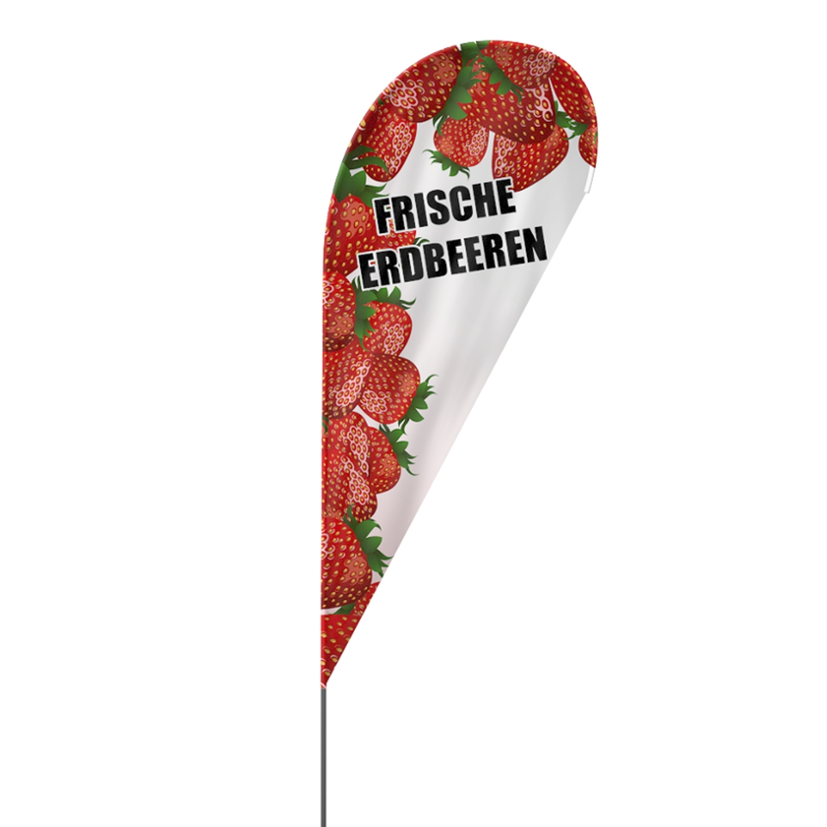 Drop | Erdbeeren Beachflag, Motiv, verschiedene Größen, V3