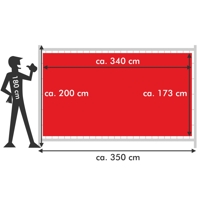 340 x 173 cm | Bauzaunbanner selbst gestalten, PVC Frontlit Standard