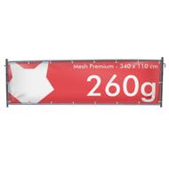 340 x 110 cm | Bauzaunbanner selbst gestalten, Mesh Premium B1