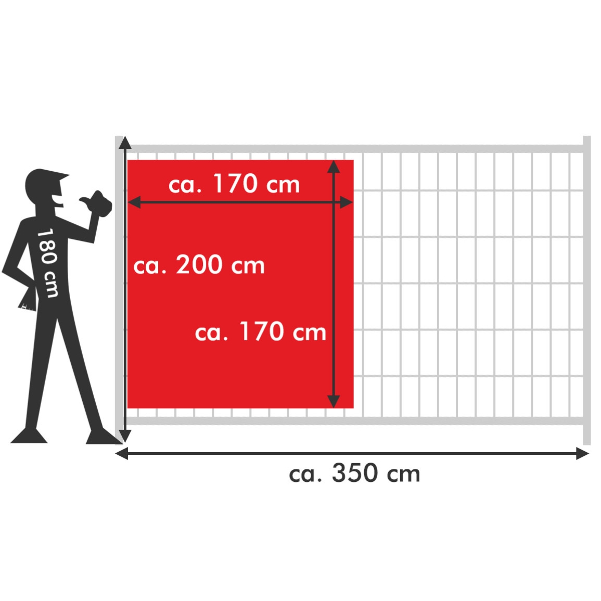 170 x 170 cm | Bauzaunbanner selbsr gestalten, PVC Frontlit Standard