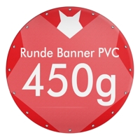 Wunschgröße | 450g PVC Banner rund selbst gestalten, Werbebanner, PVC Frontlit Standard