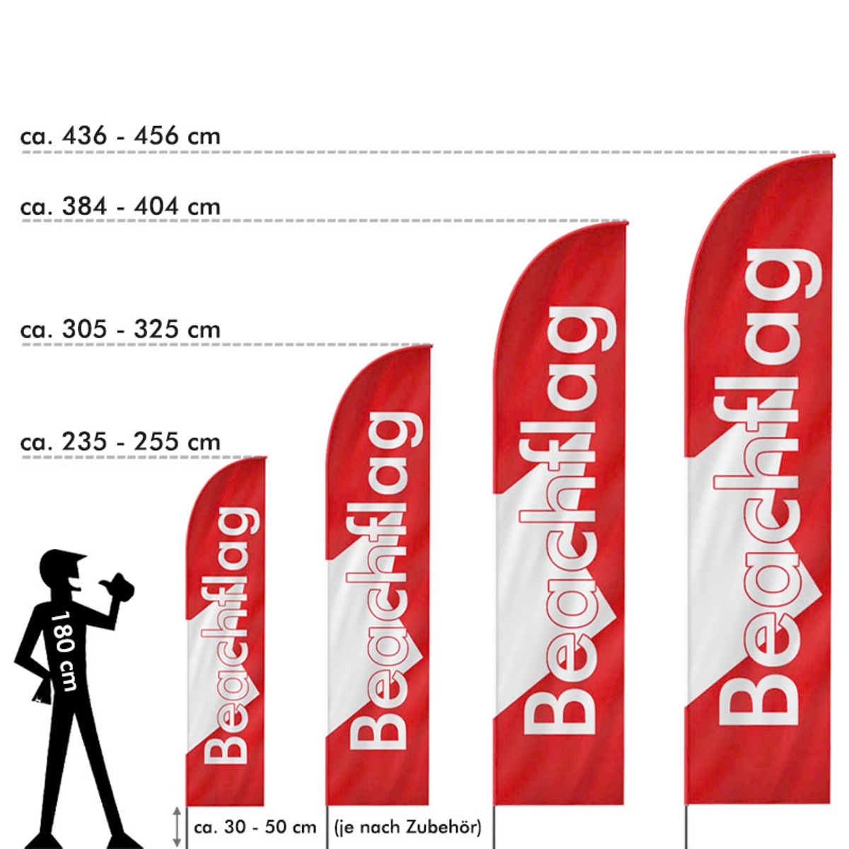 Straight | Selbst gestalten Beachflag, einseitig,  